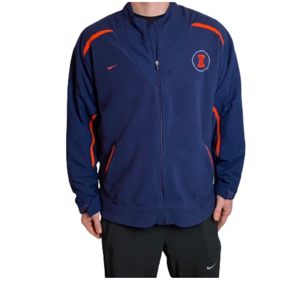 Nike University of Illinois therma fleece zip up jacket size large